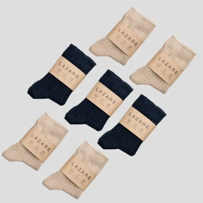 Semainier de chaussettes beige-marine