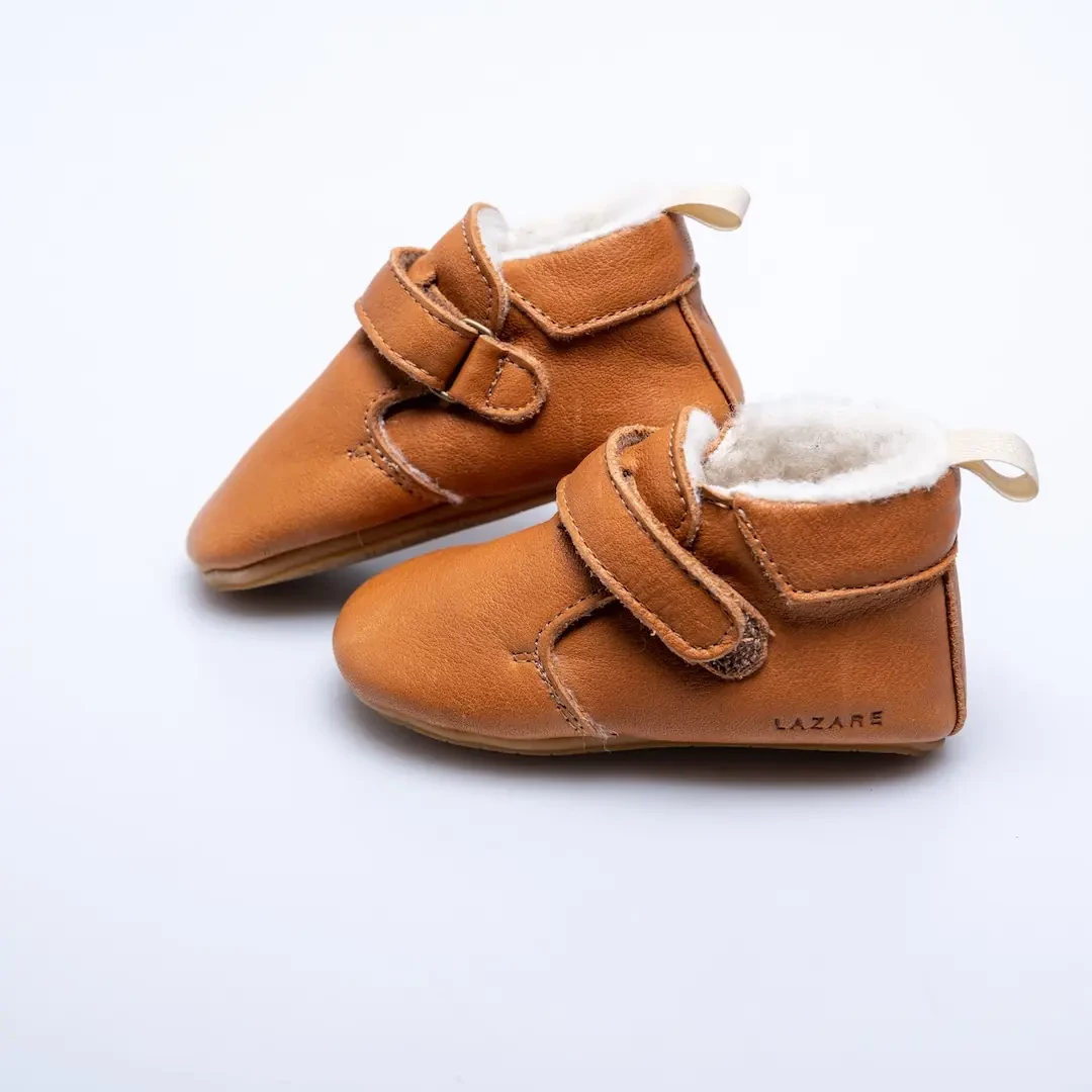 Chausson cuir souple fourré sales