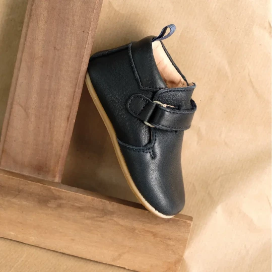 Bleu Bonheur Escarpins Souples Chaussons Bébé Achille Bleu Marine