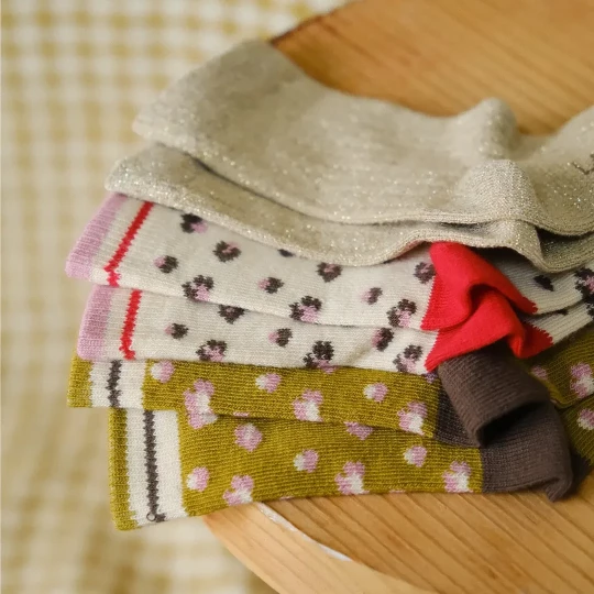 Trio de chaussettes Léopard et doré