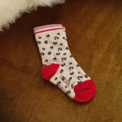 Chaussettes bébé Léopard rouge