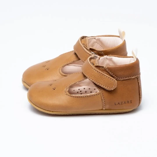 Chaussons bebe Cesar marron Lazare Kids Shoes