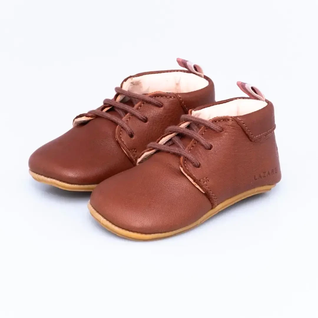 Chaussons bébé Colombe noisette - vieux-rose