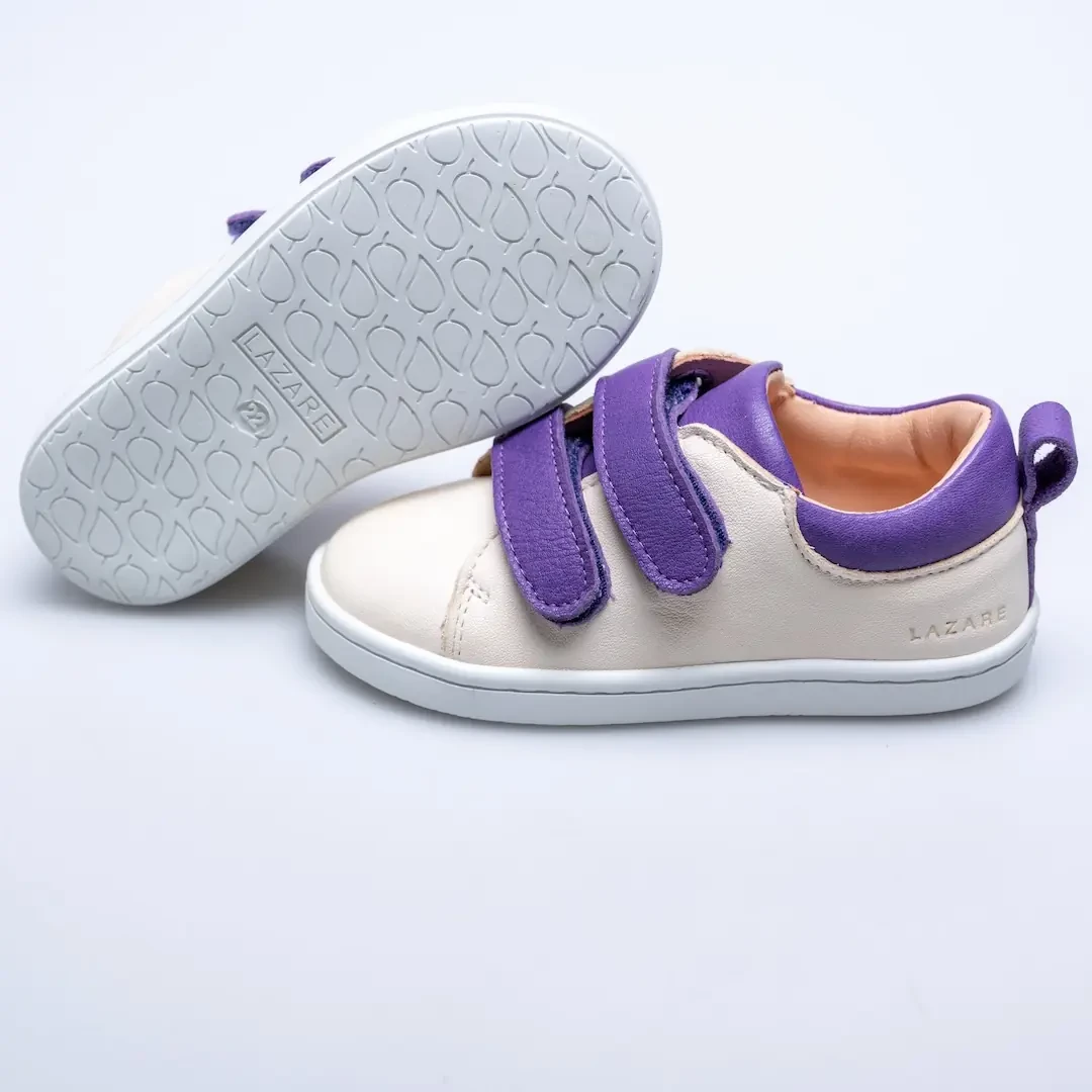 Chaussures premiers pas Mahaut blanc - violet