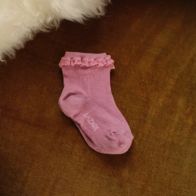Chaussettes bébé à volants Rose