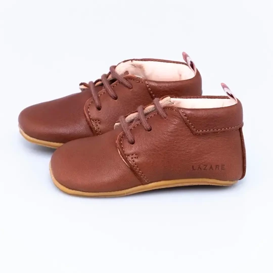 Chaussons bébé Colombe noisette - vieux-rose