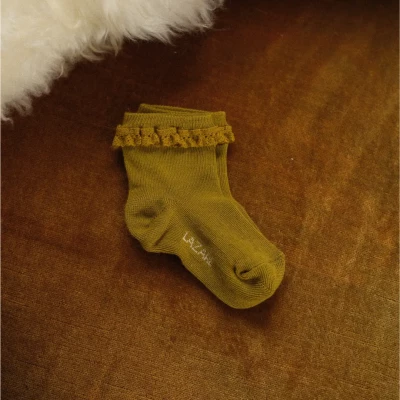 Chaussettes bébé à volants Vert