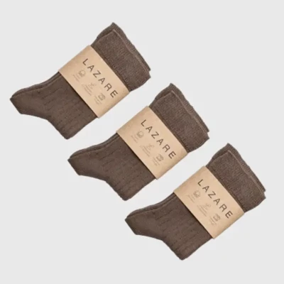 Trio de chaussettes taupe