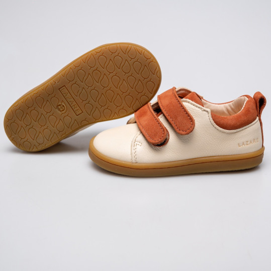 Chaussures premiers pas Mahaut crème-terracotta