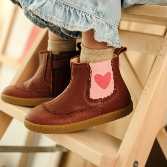 Chaussure premiers pas Isaure type boots souple fille en cuir Lazare