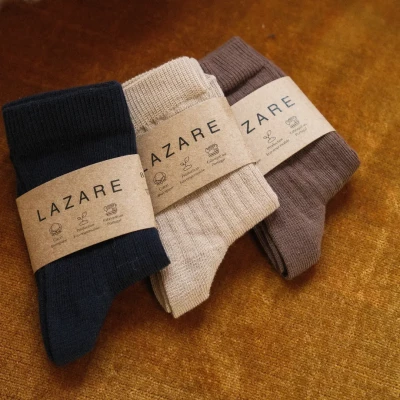 Trio de chaussettes beige-taupe-marine