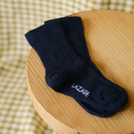 Chaussettes bébé côtelées bleu marine