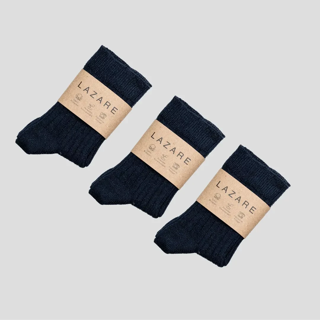 Trio de chaussettes marine