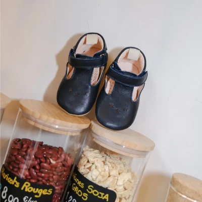 Chaussons bébé César bleu marine
