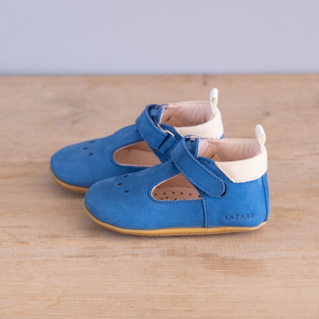 Chaussons bébé Pauline océan nubuck - Lazare Kids Shoes