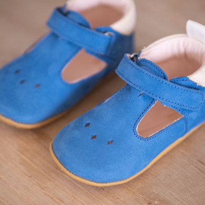 Chaussons bébé Pauline océan nubuck