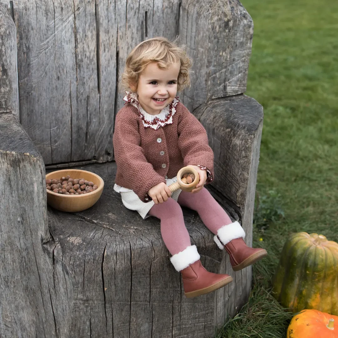 Collants Condor lisses bebe vieux rose