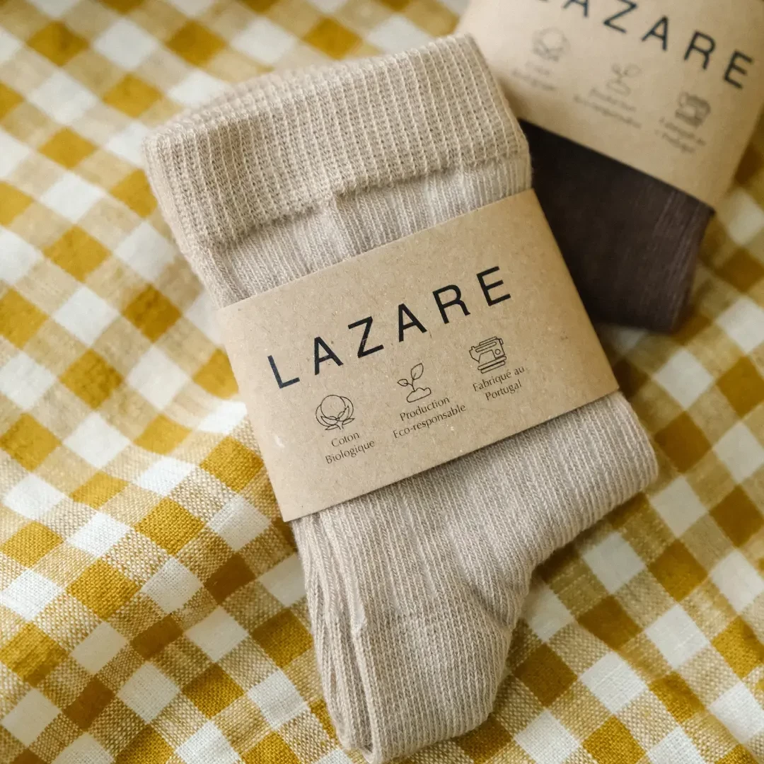 Trio de chaussettes beige