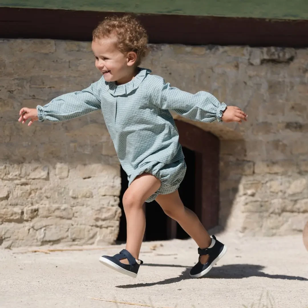 Chaussures premiers pas Hippolyte bleu nubuck Lazare Kids