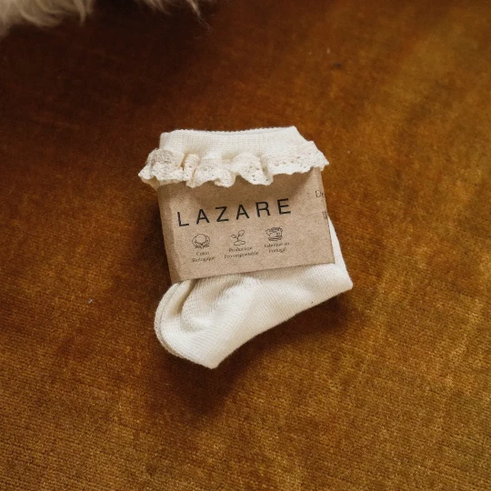 Chaussettes bébé à volants Blanc cassé