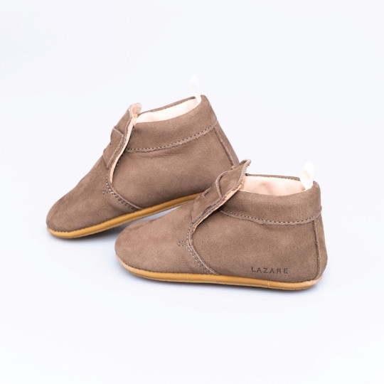 Chaussons bébé Alfred taupe nubuck