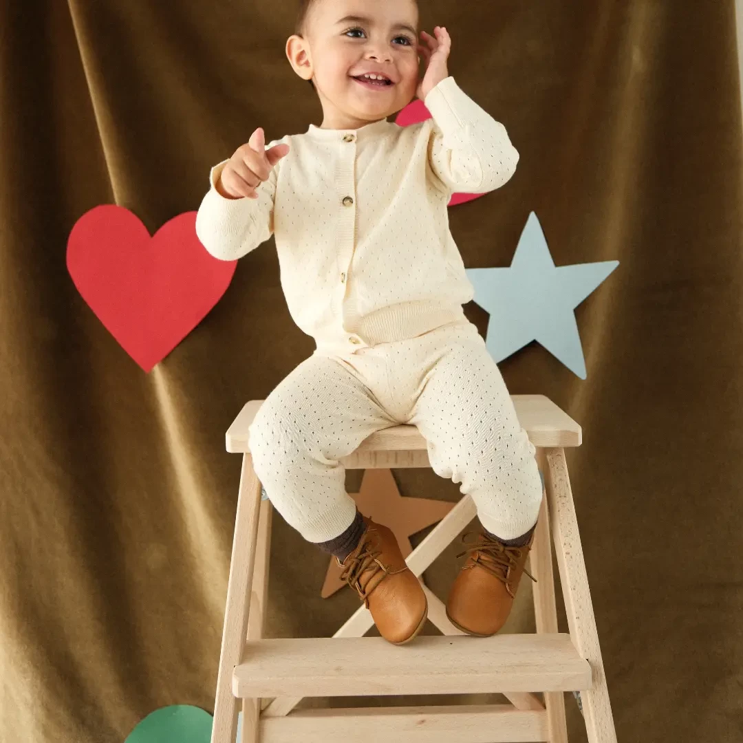 Chaussons bébé Colombe marron