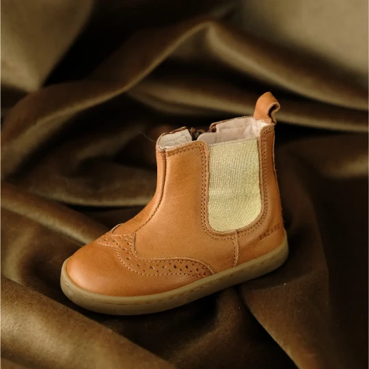 Chaussures premiers pas Axelle marron-doré Lazare Kids