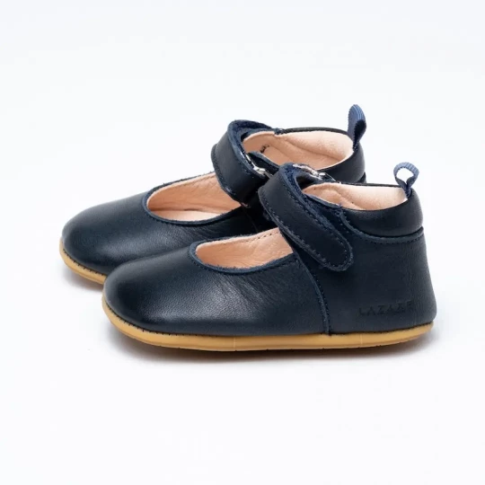 Chaussons bebe Violette bleu marine Lazare Kids Shoes