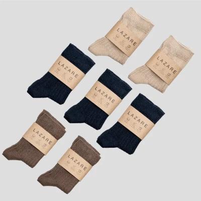 Semainier de chaussettes beige-taupe-marine