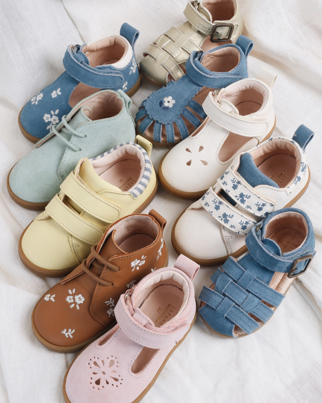 Collection chaussures premiers pas Lazare Kids en cuir souple
