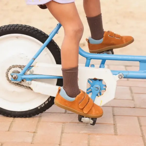 Baskets premiers pas Mahaut en cuir souple caramel