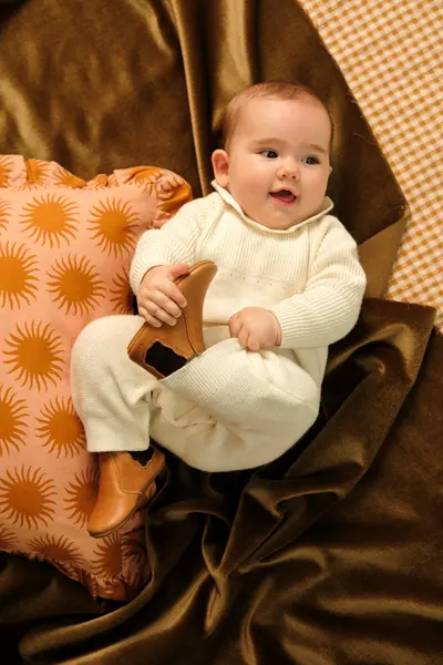 Chaussons bébé à élastique en cuir souple, boots façon Chelsea Lazare