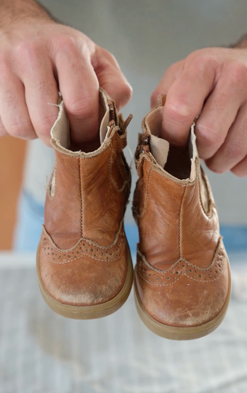 Chaussons cuir souple bébé Lazare, hygiène et entretien avant transmission