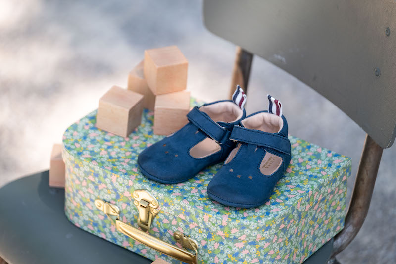 chaussons bébé été césar marine nubuck