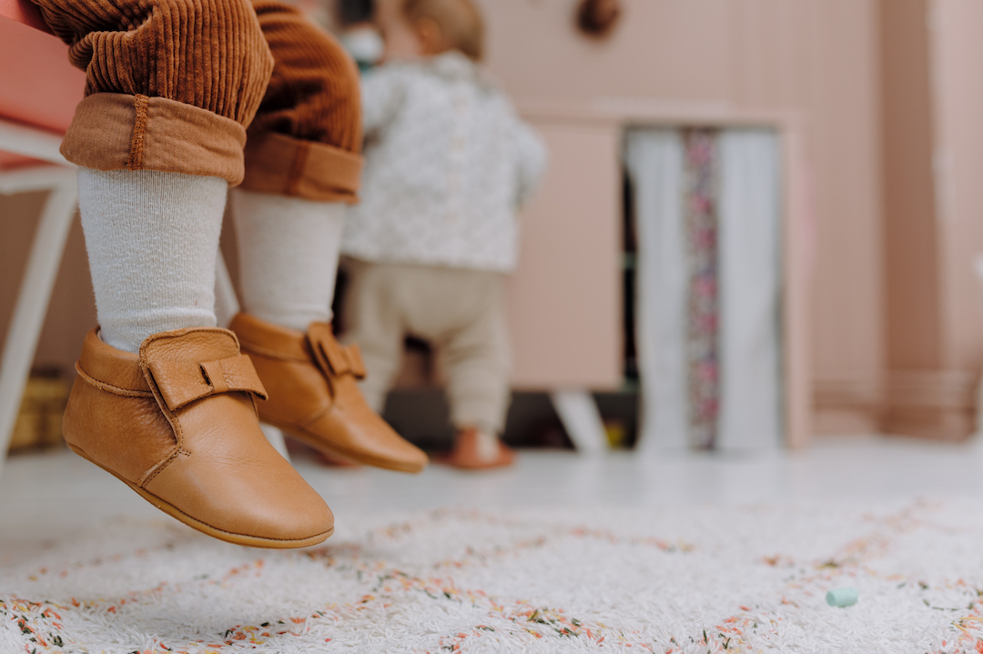 chaussons bébé à noeud