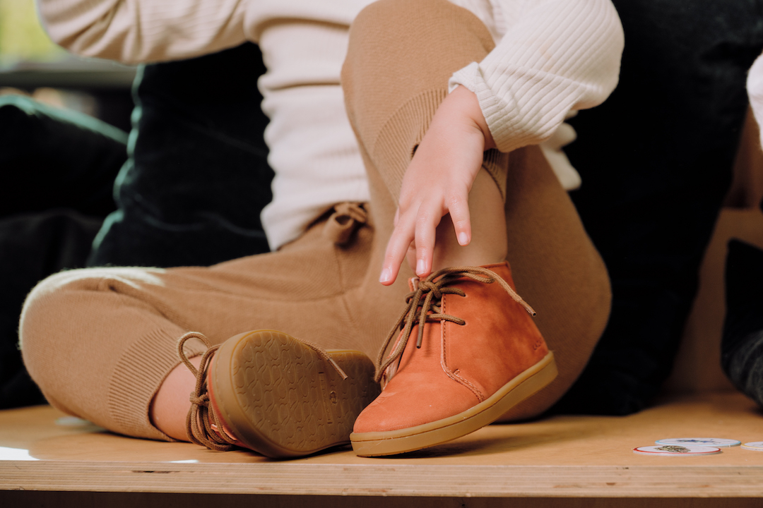 chaussures premiers pas raoul couleur terracotta