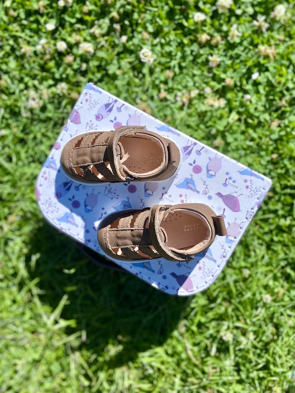 sandalette bébé souple june taupe nubuck