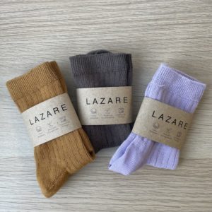 Trio de chaussettes lilas-taupe-ocre