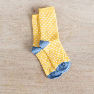 chaussettes coton biologique lazare kids jaune à pois