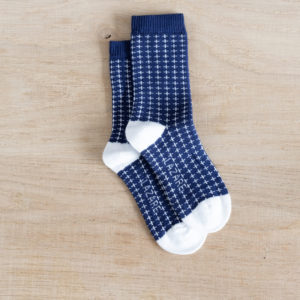 chaussettes coton biologique lazare kids bleu à croix