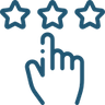 icone montrant une main pointant vers trois étoiles