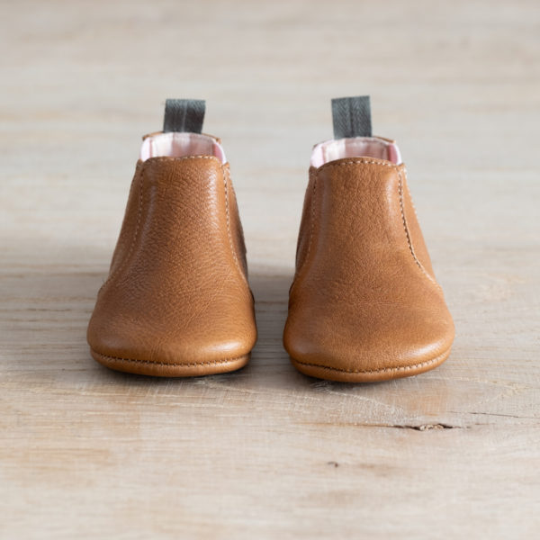 Chaussons Bebe Oscar Marron Rose Lazare Kids Shoes